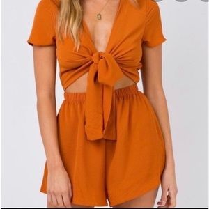 Princess Polly - Orange Romper - Size 6